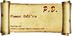Pamer Dóra névjegykártya